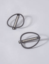 2Way Oval Black Earrings CHARALAMPIA