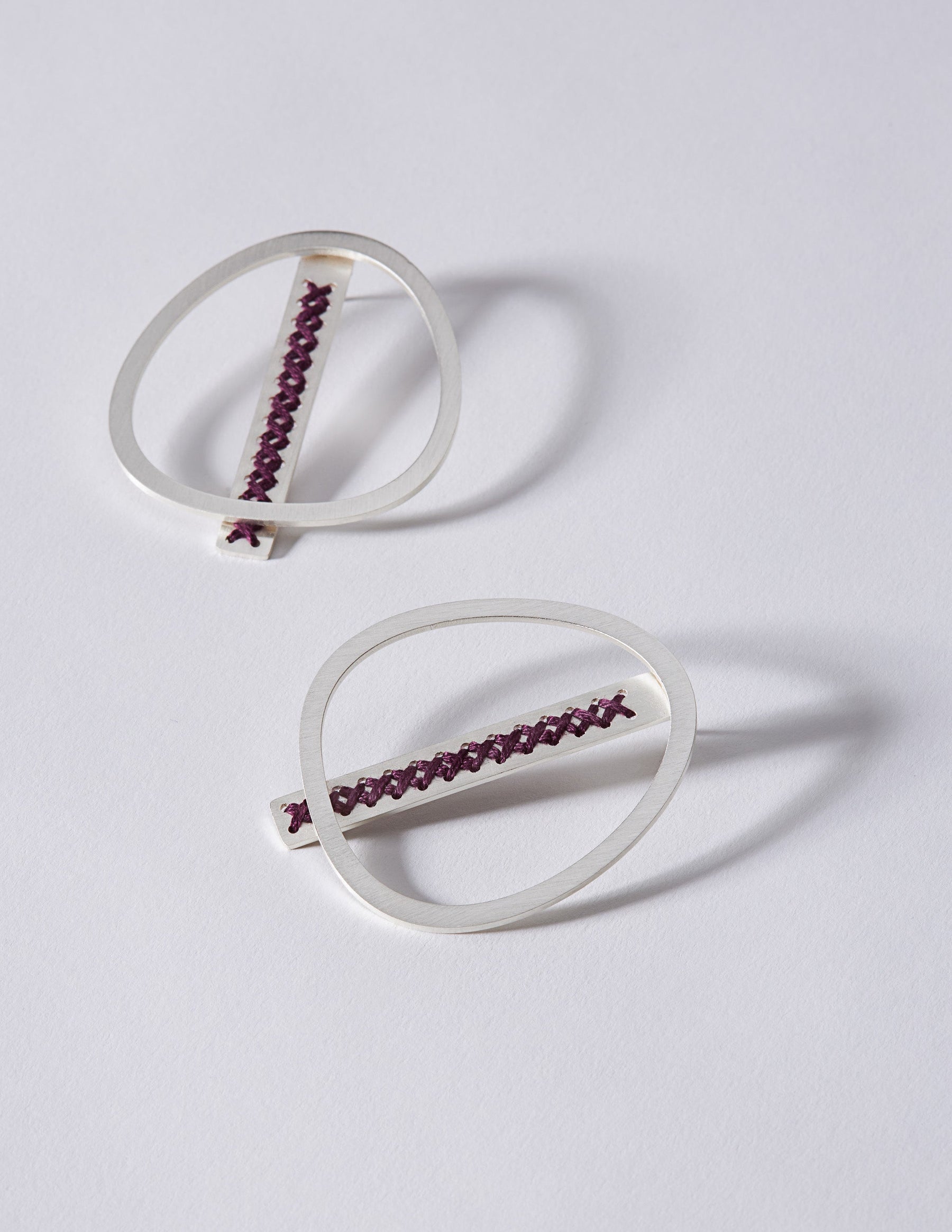 2Way Oval Silver Earrings CHARALAMPIA