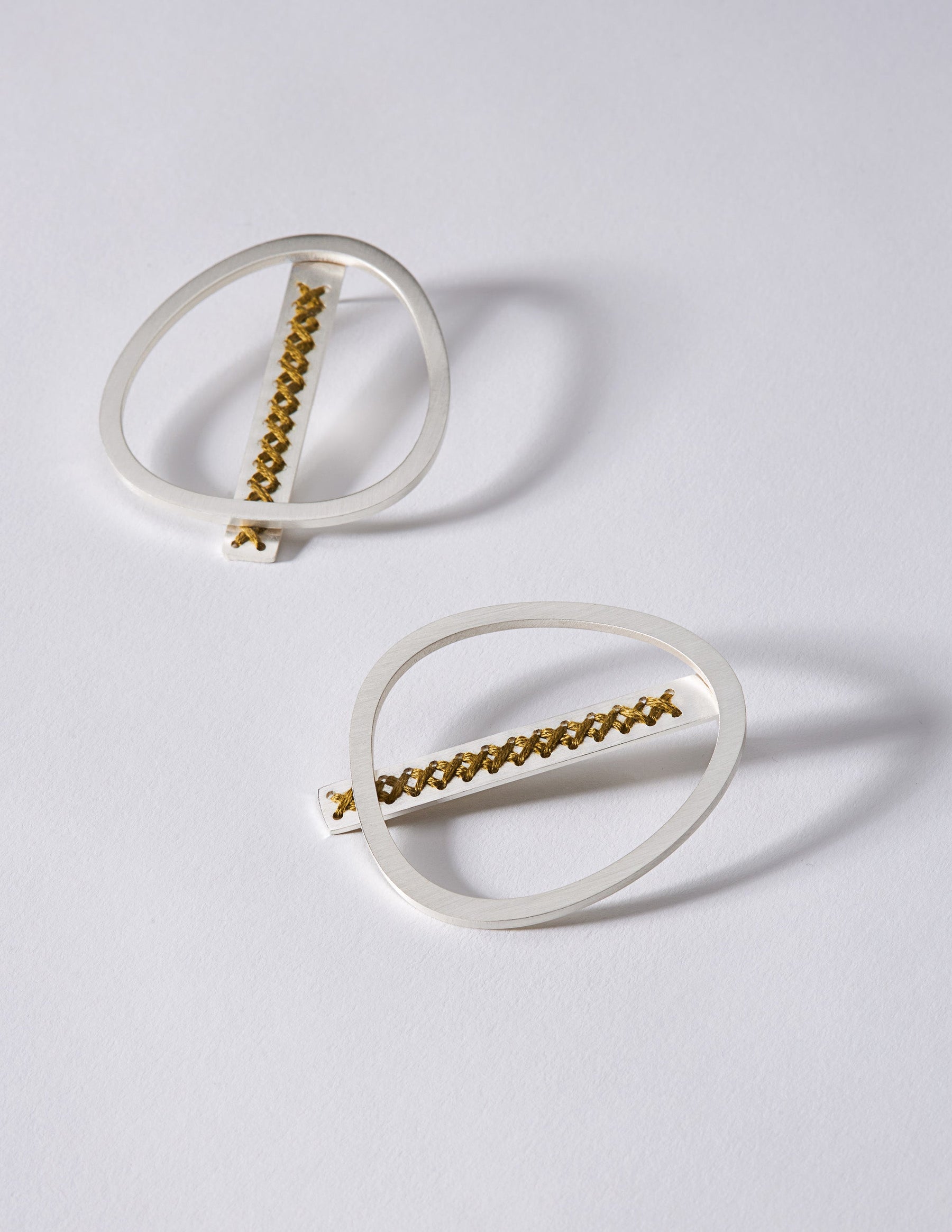 2Way Oval Silver Earrings CHARALAMPIA