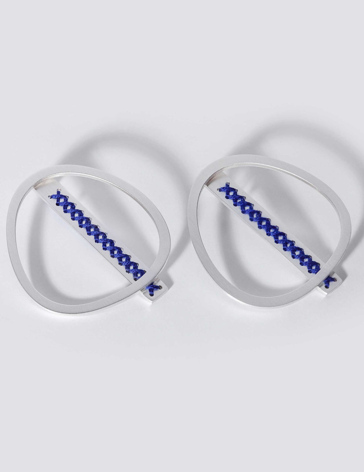 2Way Oval Silver Earrings CHARALAMPIA