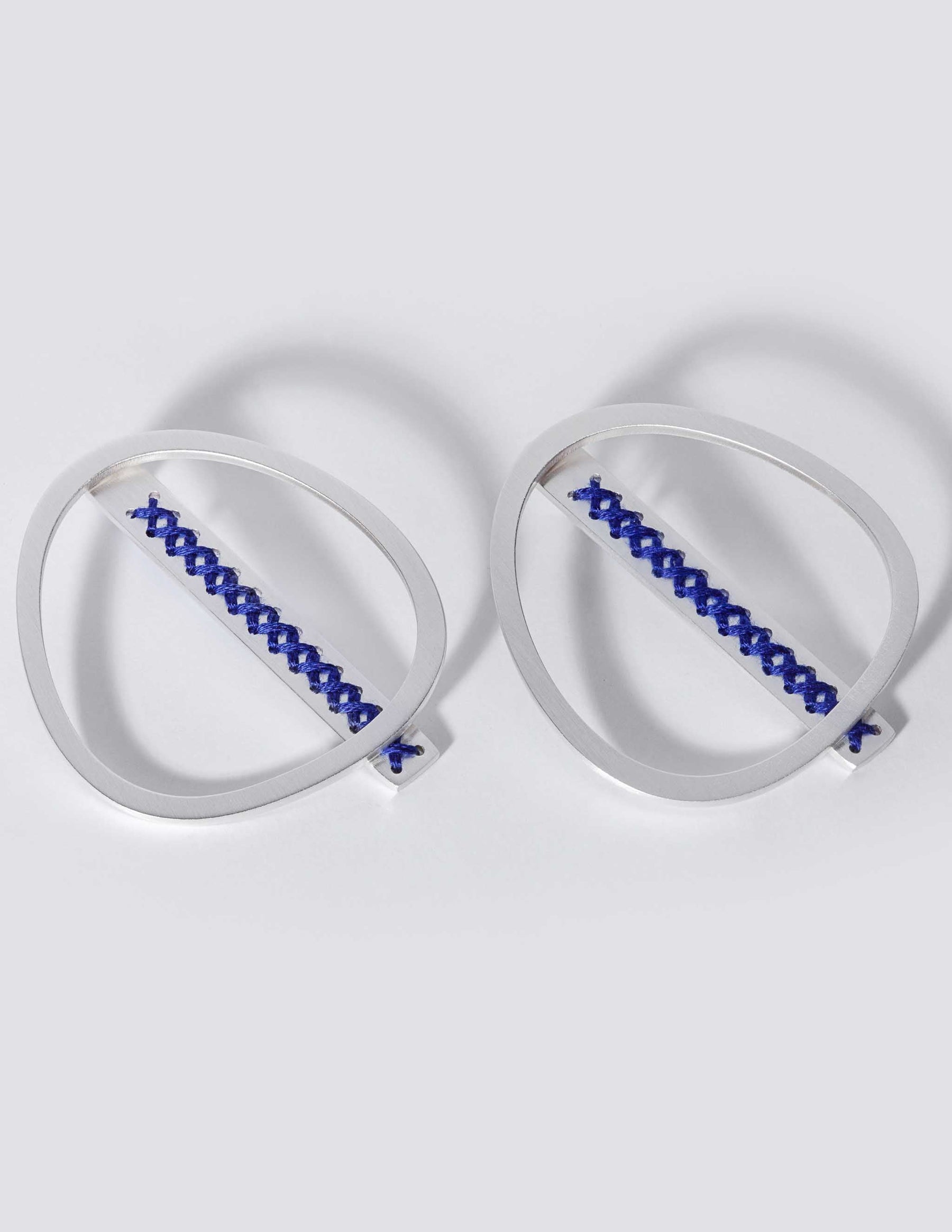 2Way Oval Silver Earrings CHARALAMPIA