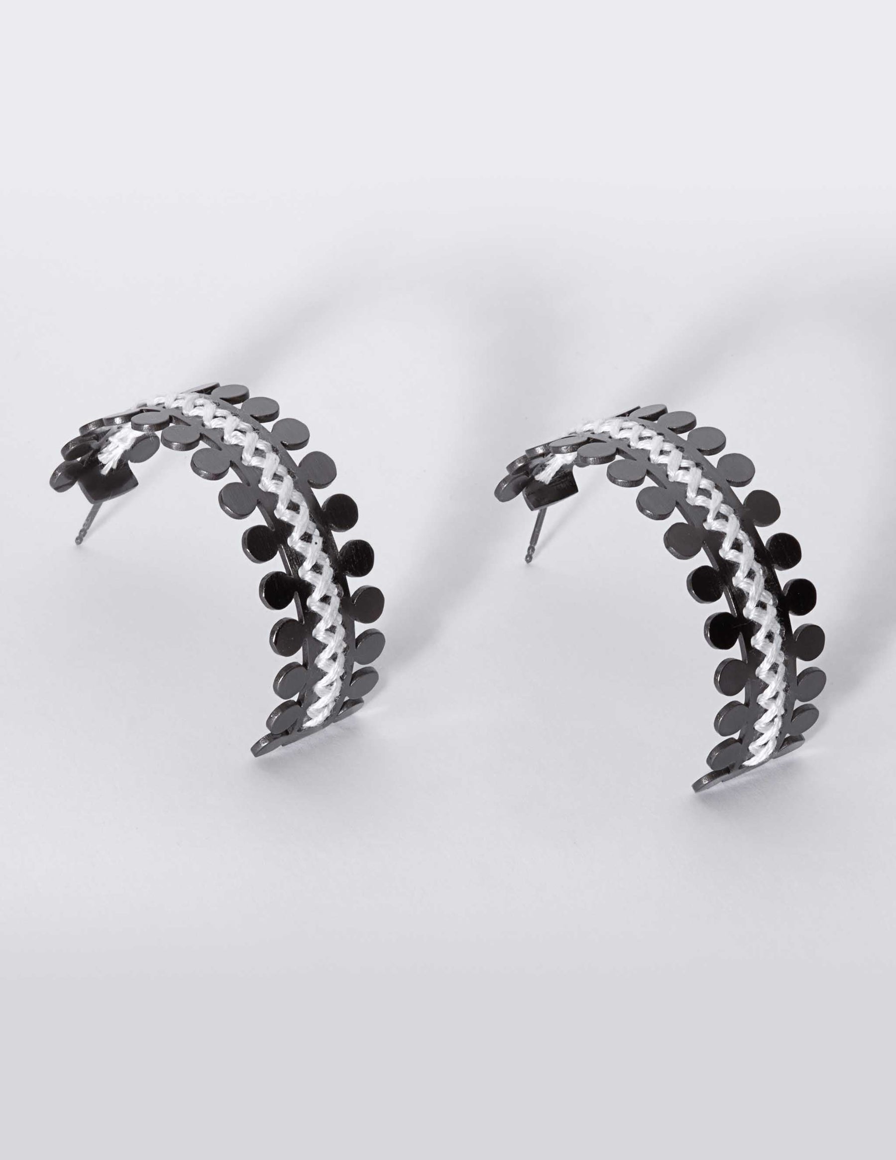 Antiope Black Hoop Earrings CHARALAMPIA