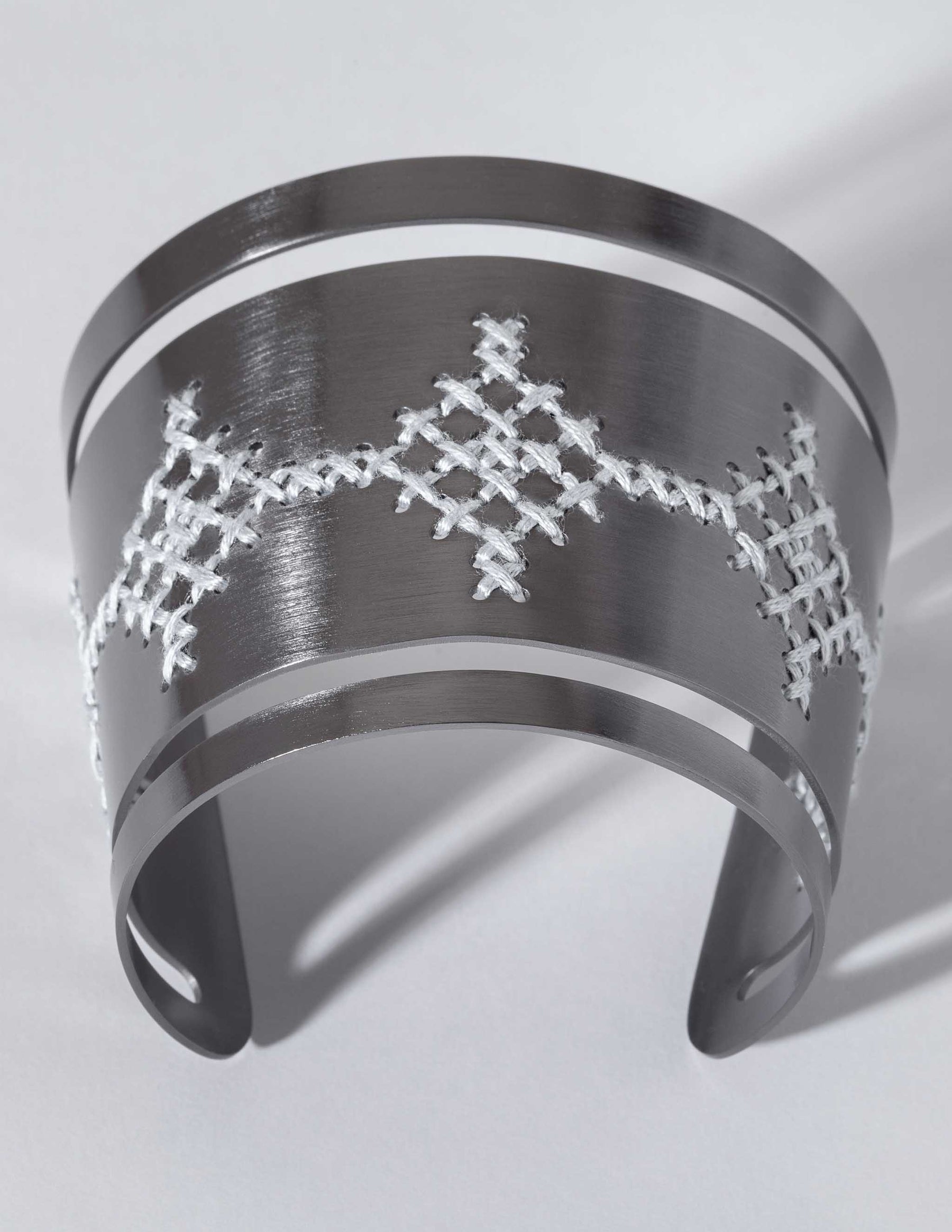 Cross Chain Black Cuff - CHARALAMPIA