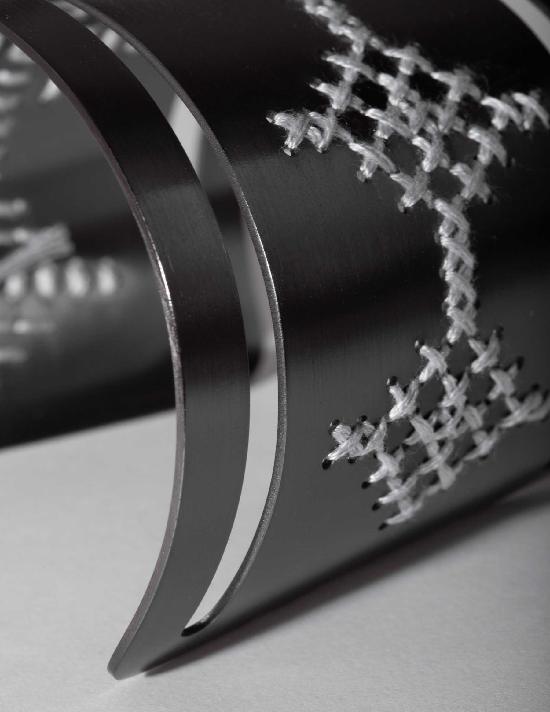 Cross Chain Black Cuff - CHARALAMPIA