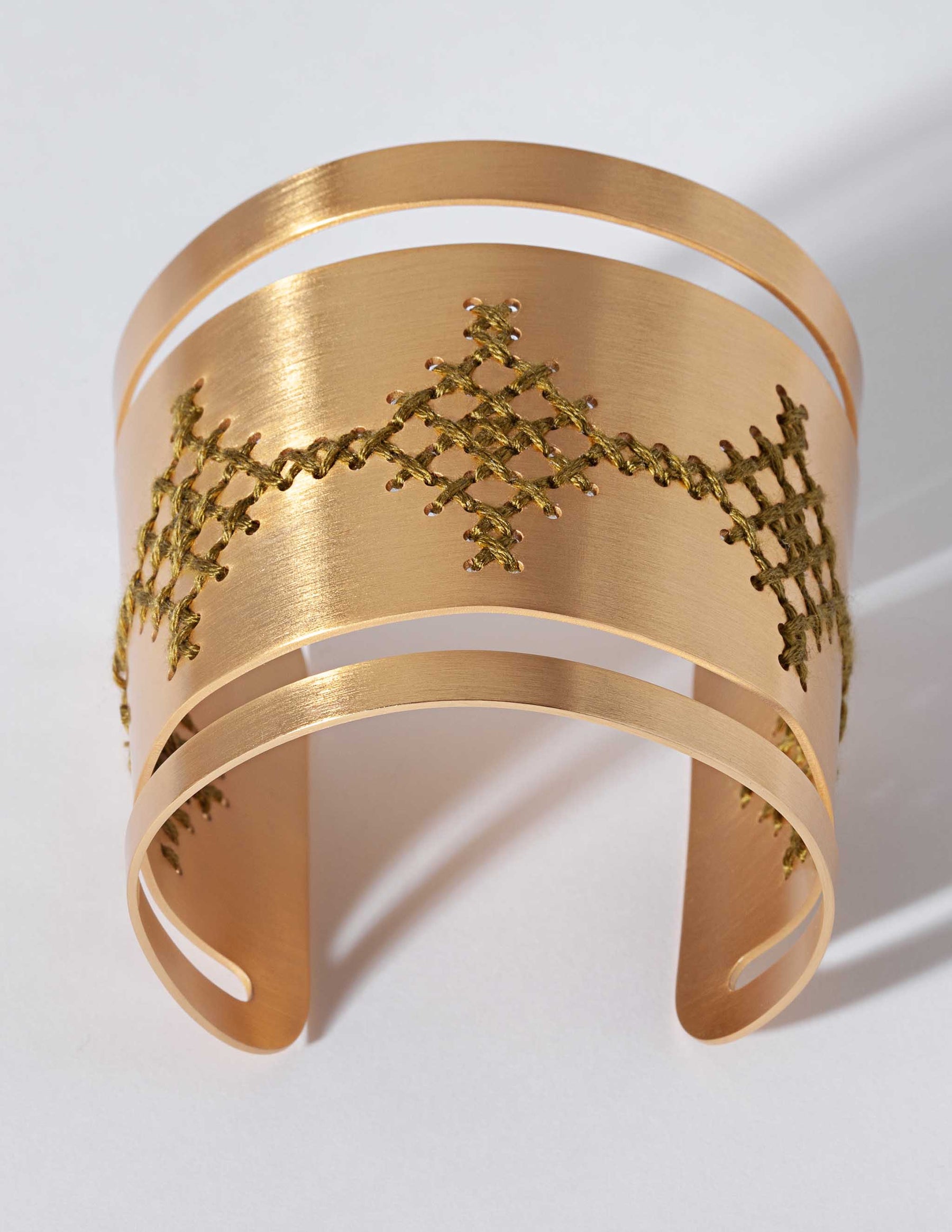 Cross Chain Gold Cuff - CHARALAMPIA