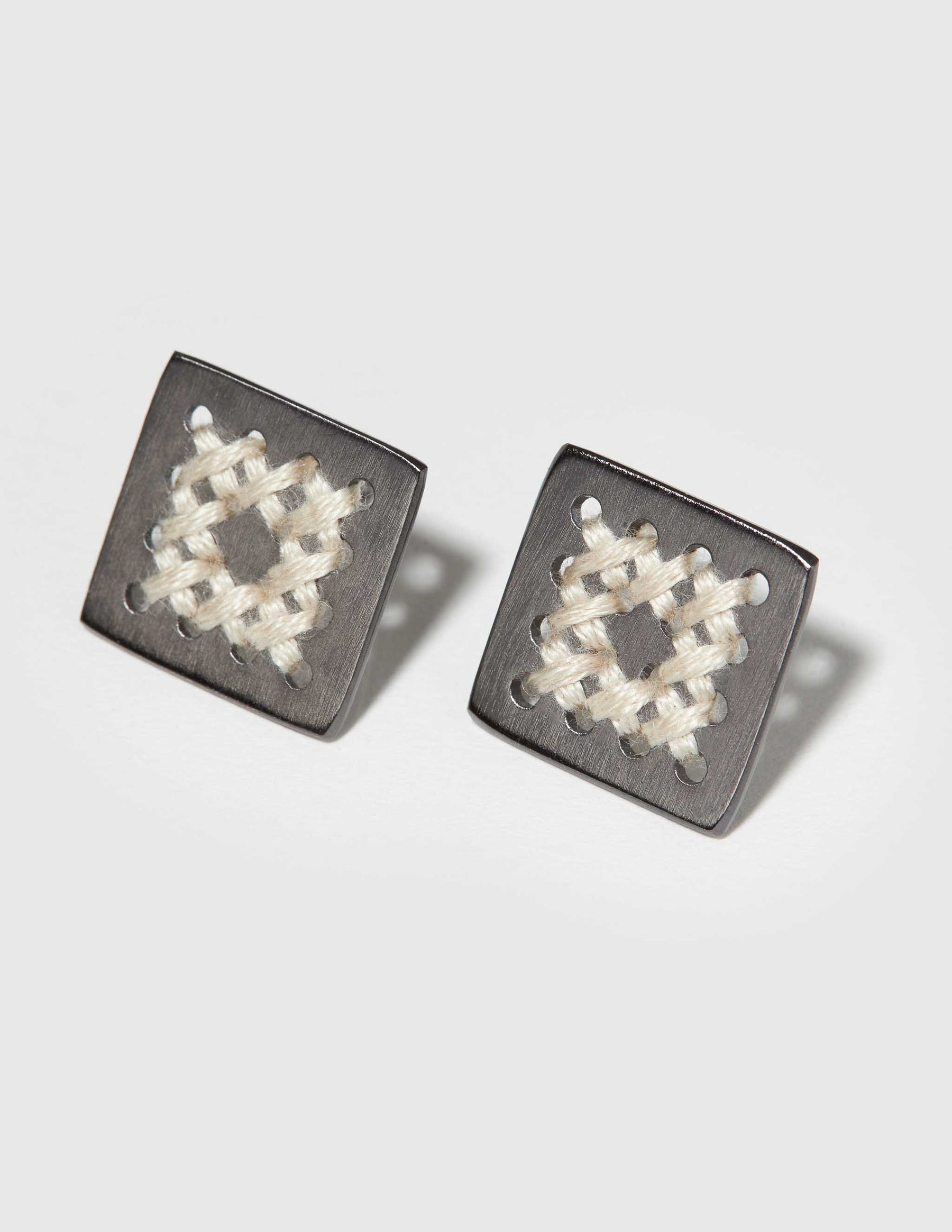 Fry Black Stud Earrings - CHARALAMPIA