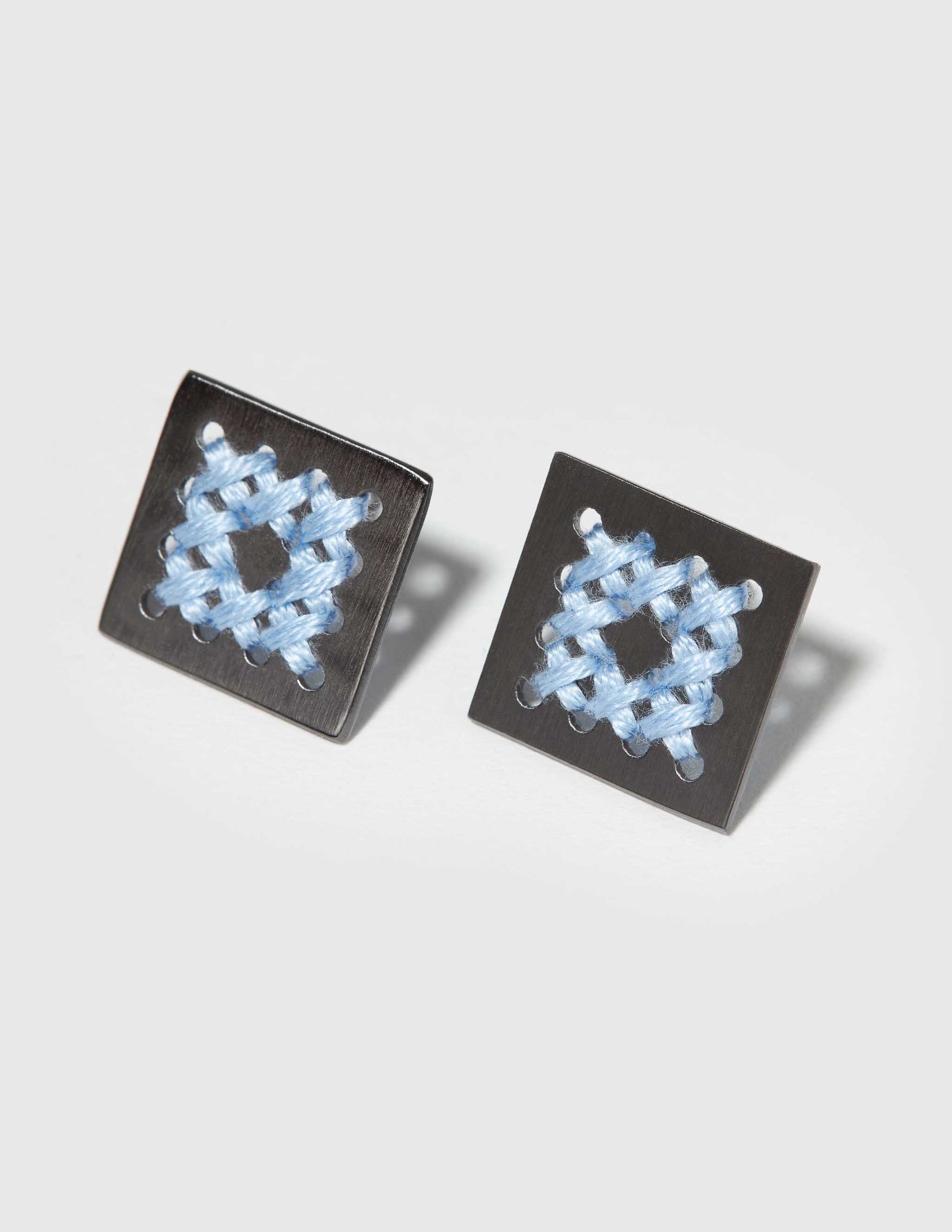 Fry Black Stud Earrings - CHARALAMPIA