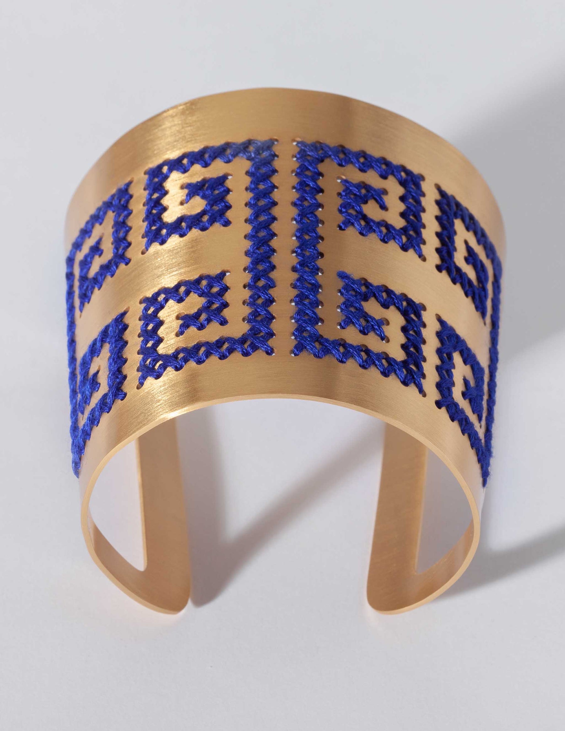 Greek Key Gold Cuff - CHARALAMPIA