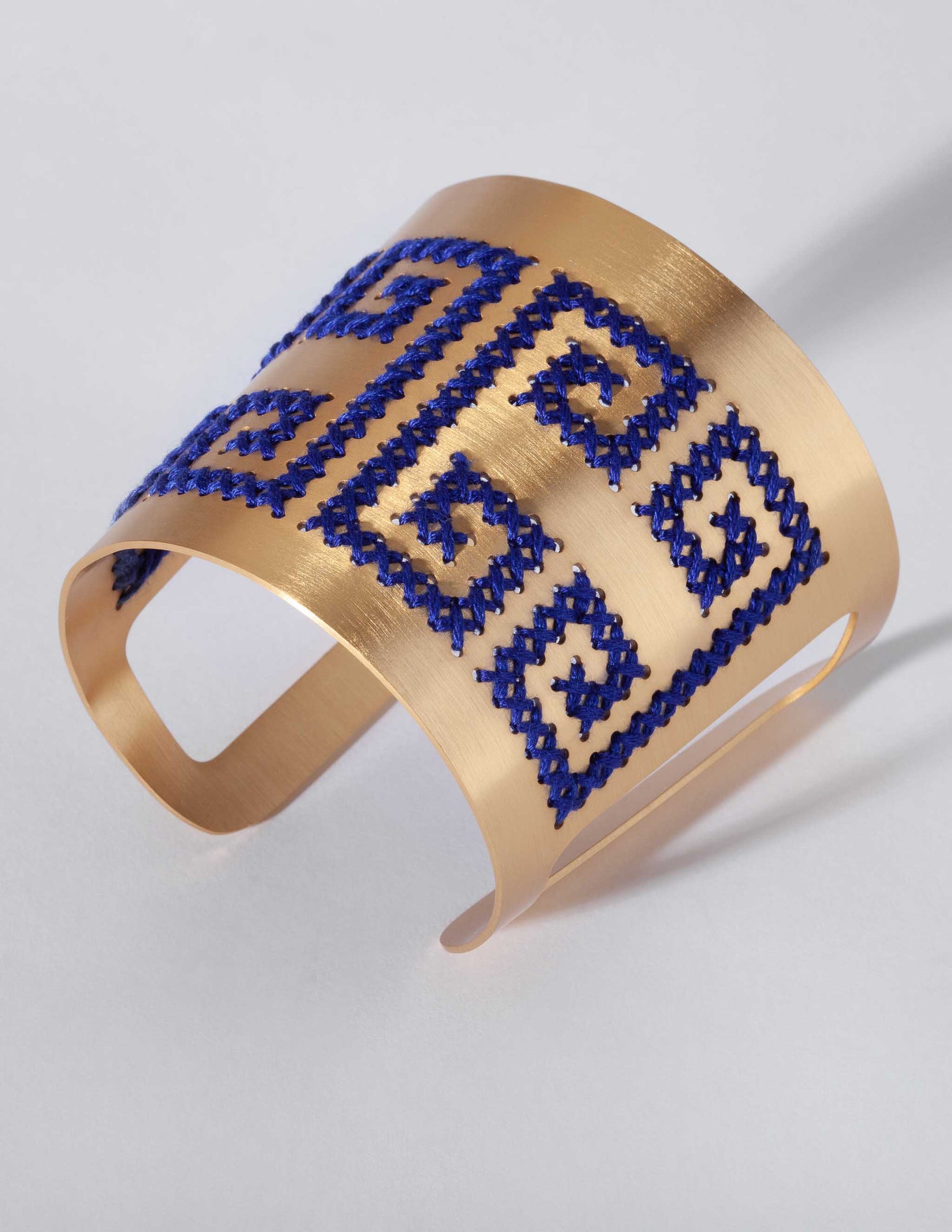 Greek Key Gold Cuff - CHARALAMPIA