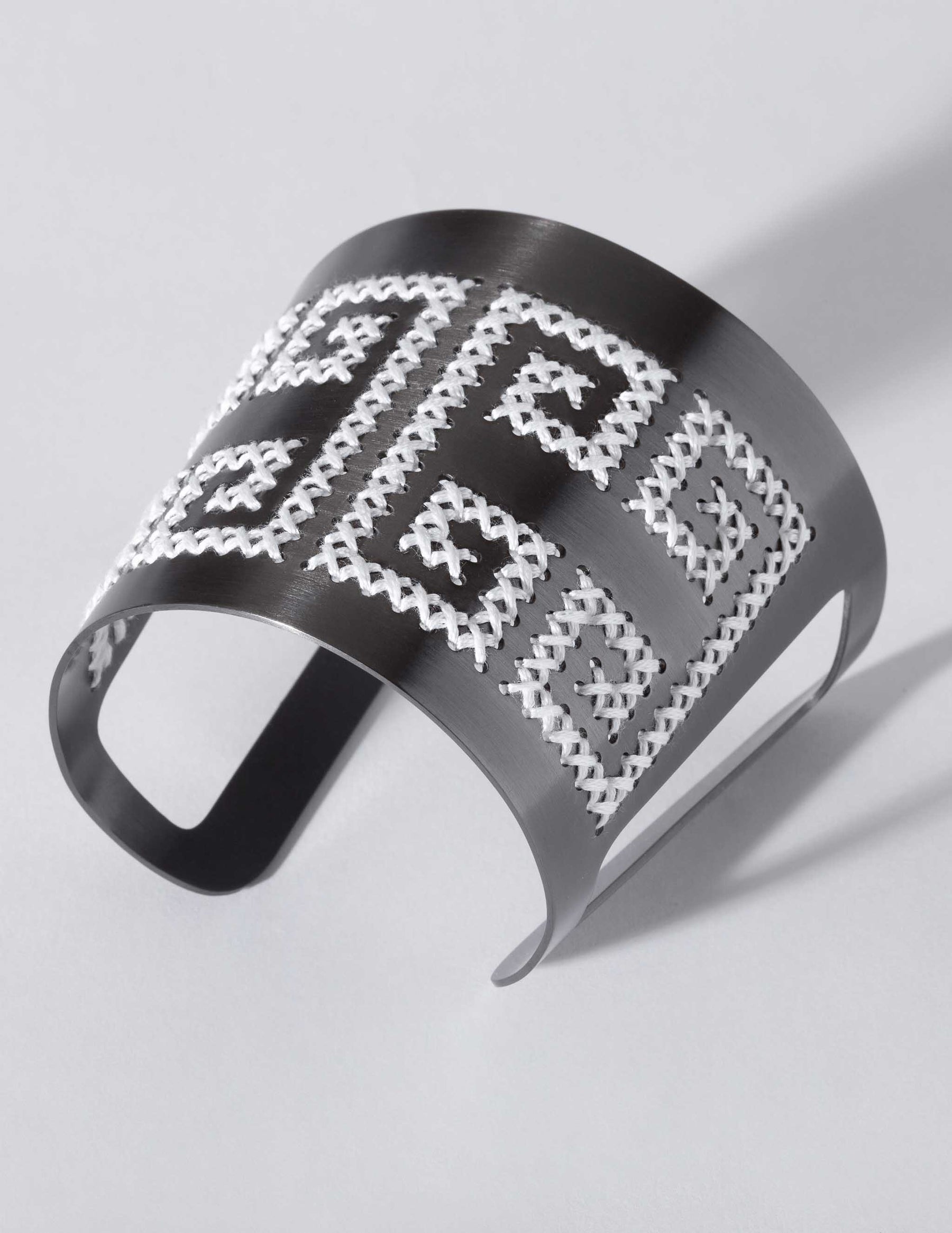 Greek Key Black Cuff - CHARALAMPIA