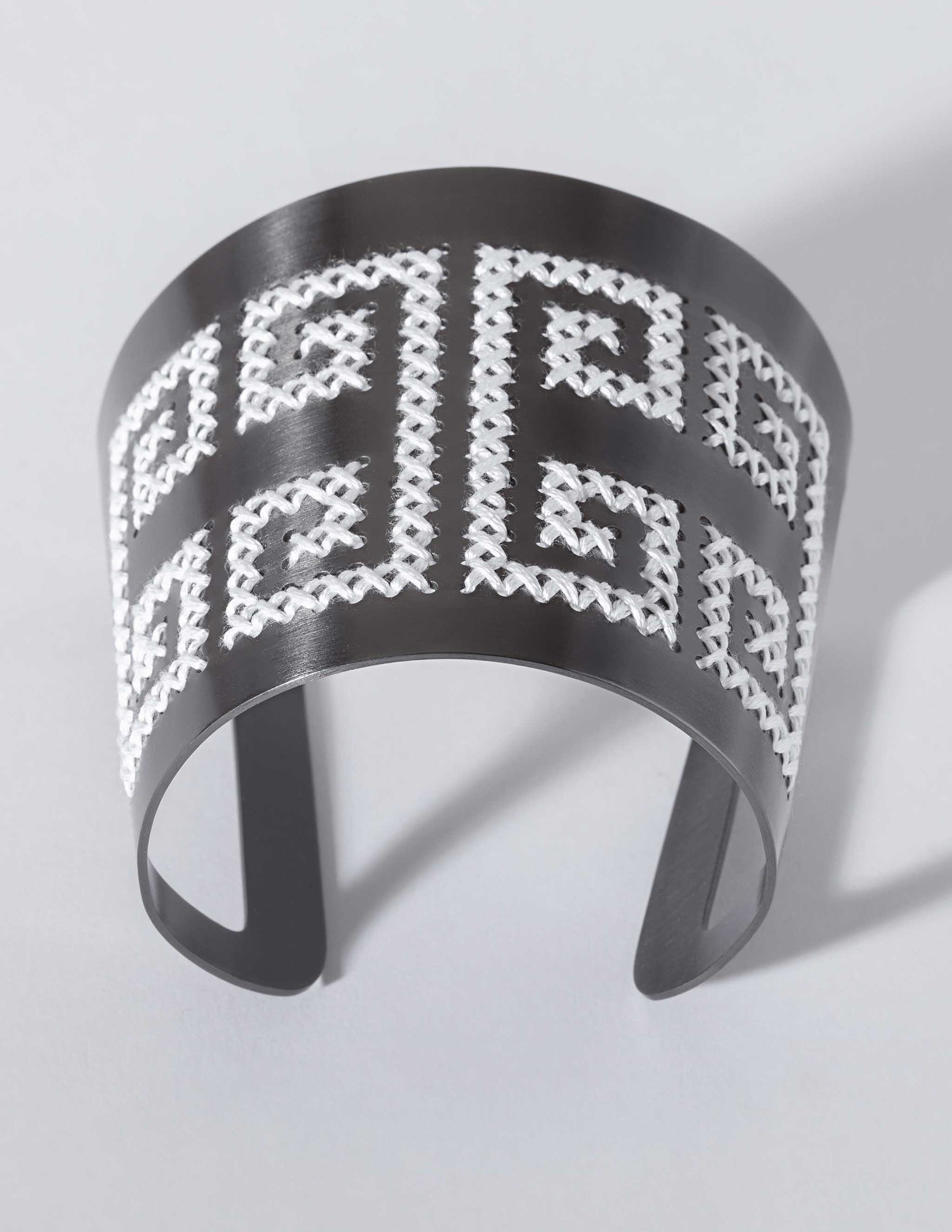 Greek Key Black Cuff - CHARALAMPIA