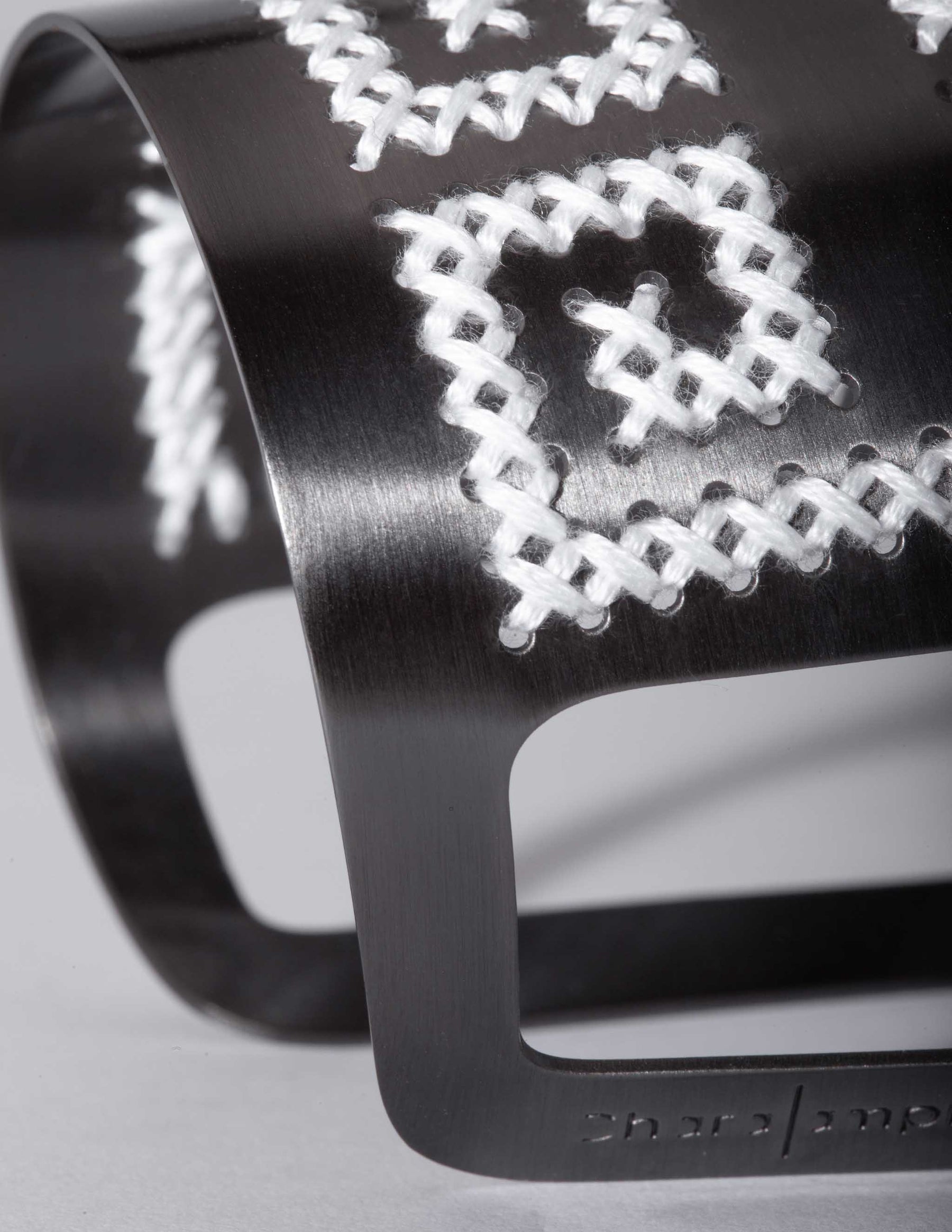 Greek Key Black Cuff - CHARALAMPIA