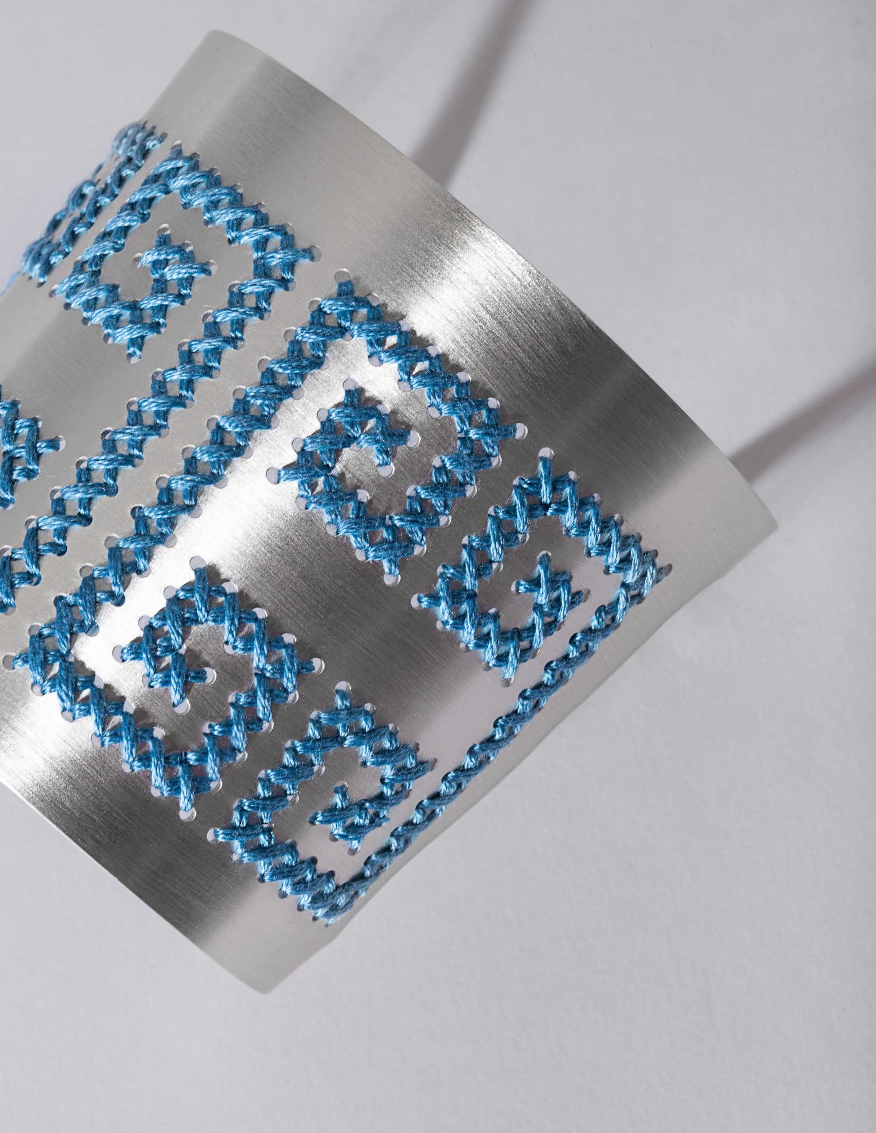 Greek Key Silver Cuff - CHARALAMPIA