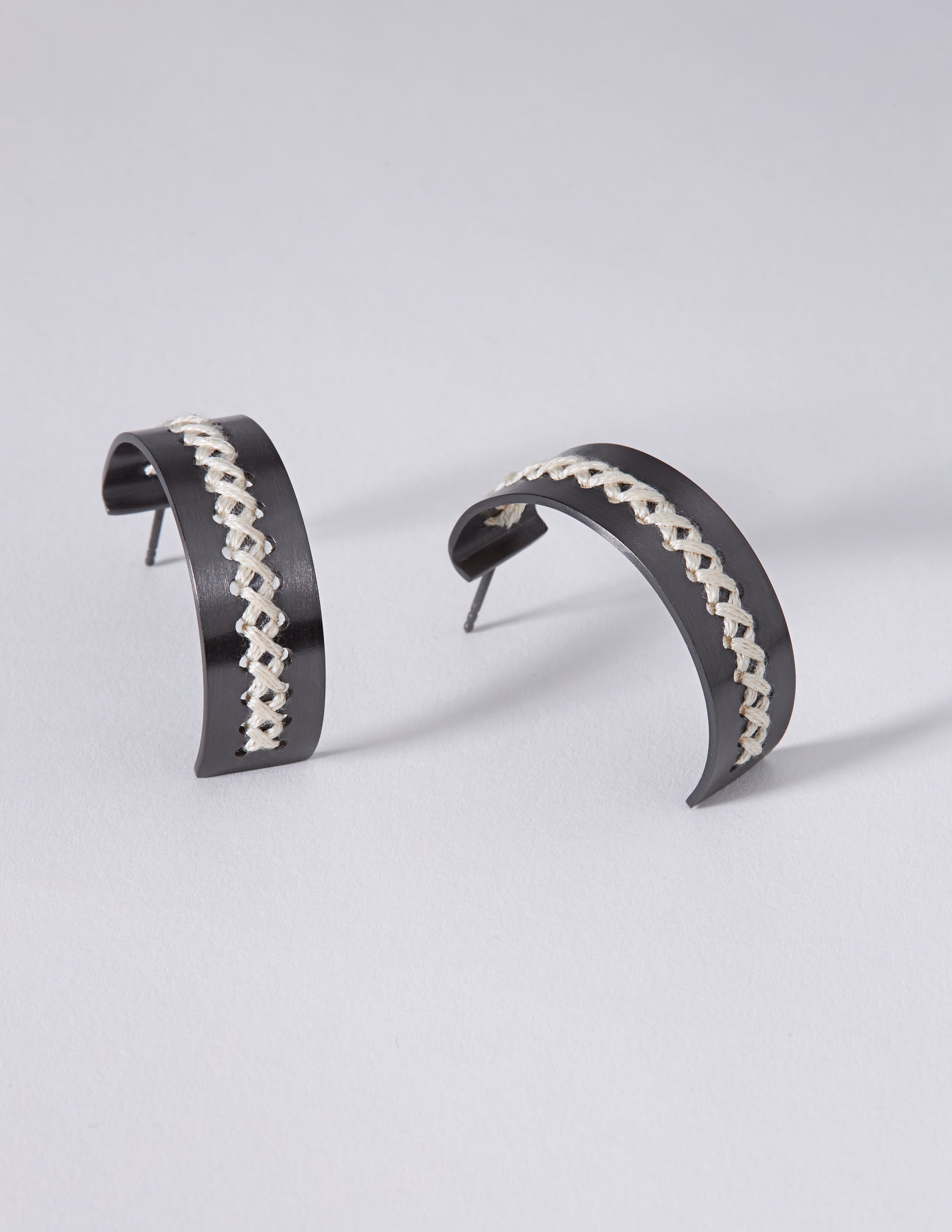 Hera Black Hoop Earrings - CHARALAMPIA