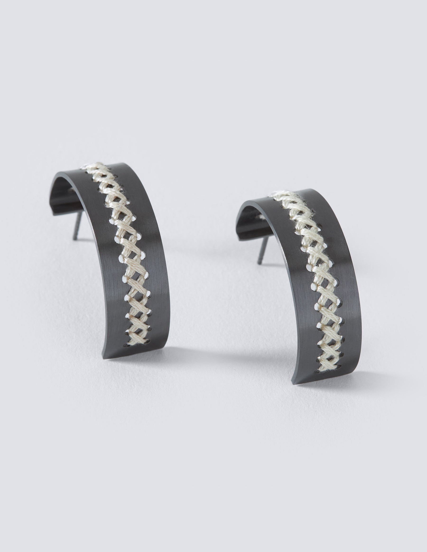 Hera Black Hoop Earrings - CHARALAMPIA