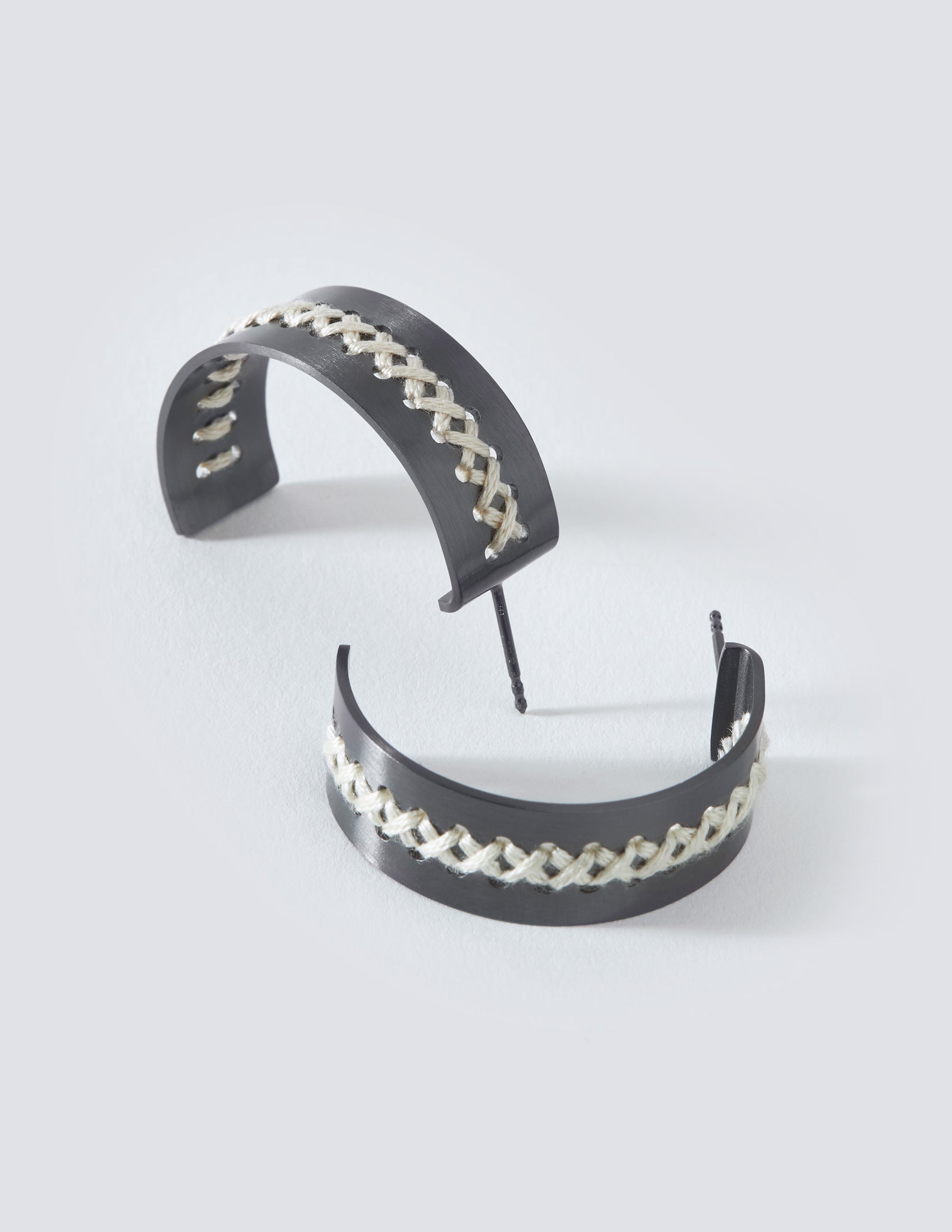 Hera Black Hoop Earrings - CHARALAMPIA