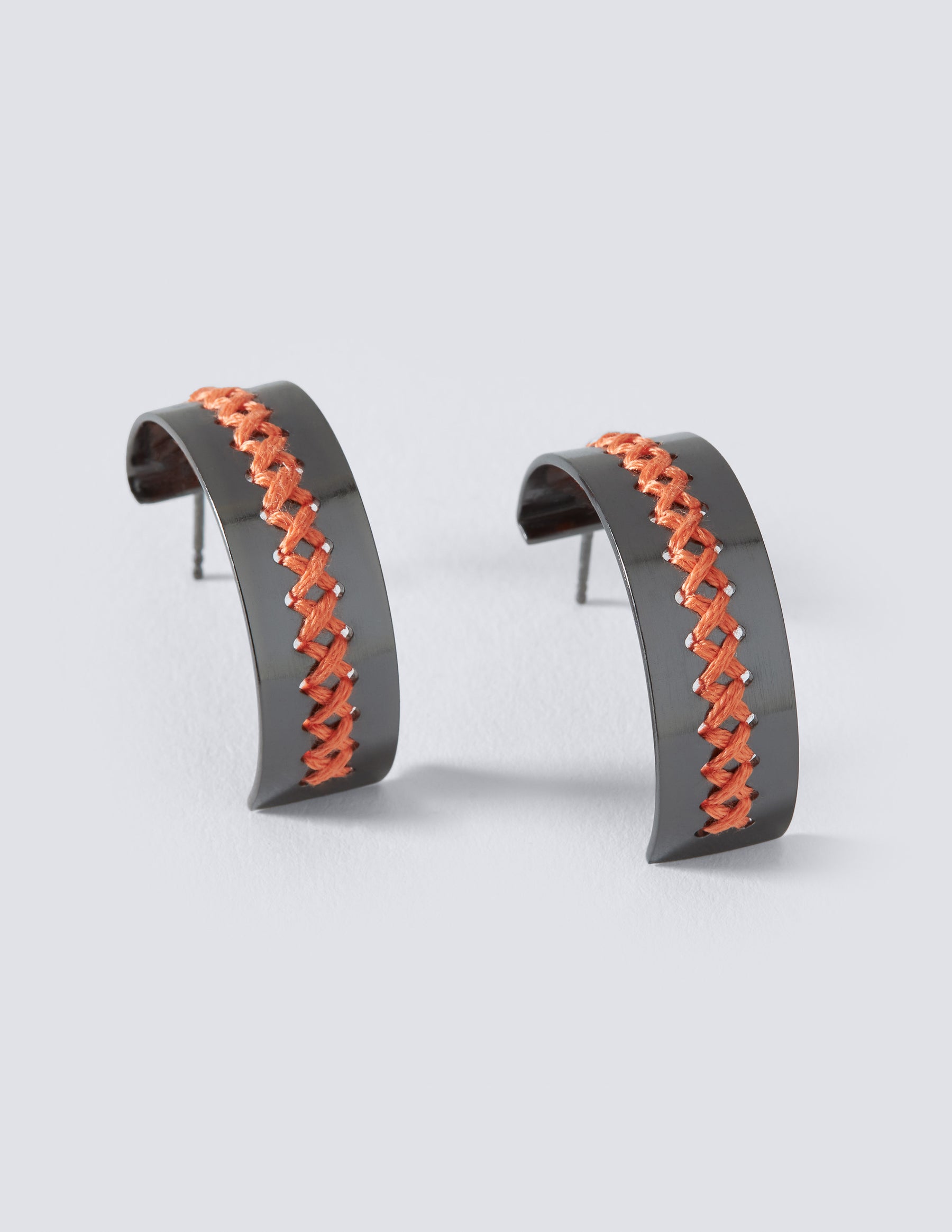 Hera Black Hoop Earrings - CHARALAMPIA