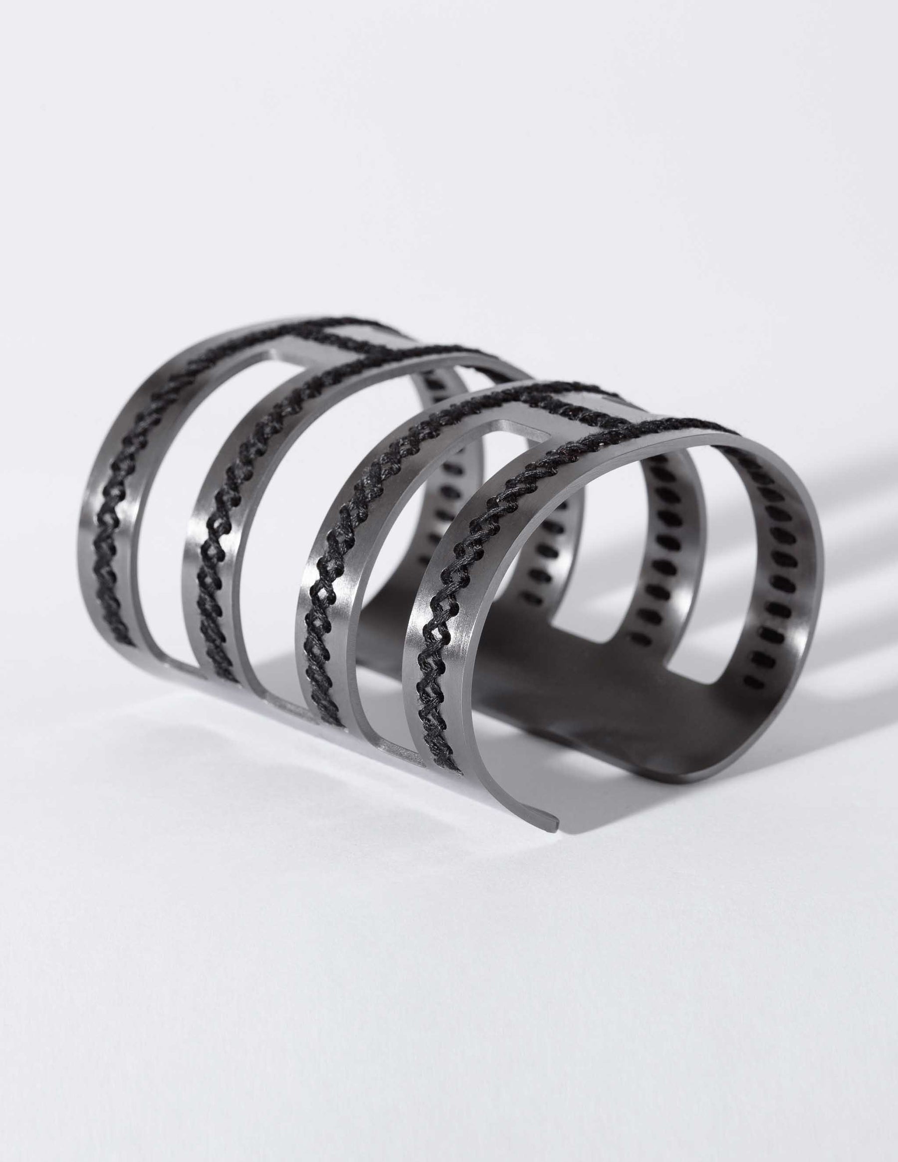 Labyrinth Black Cuff - CHARALAMPIA