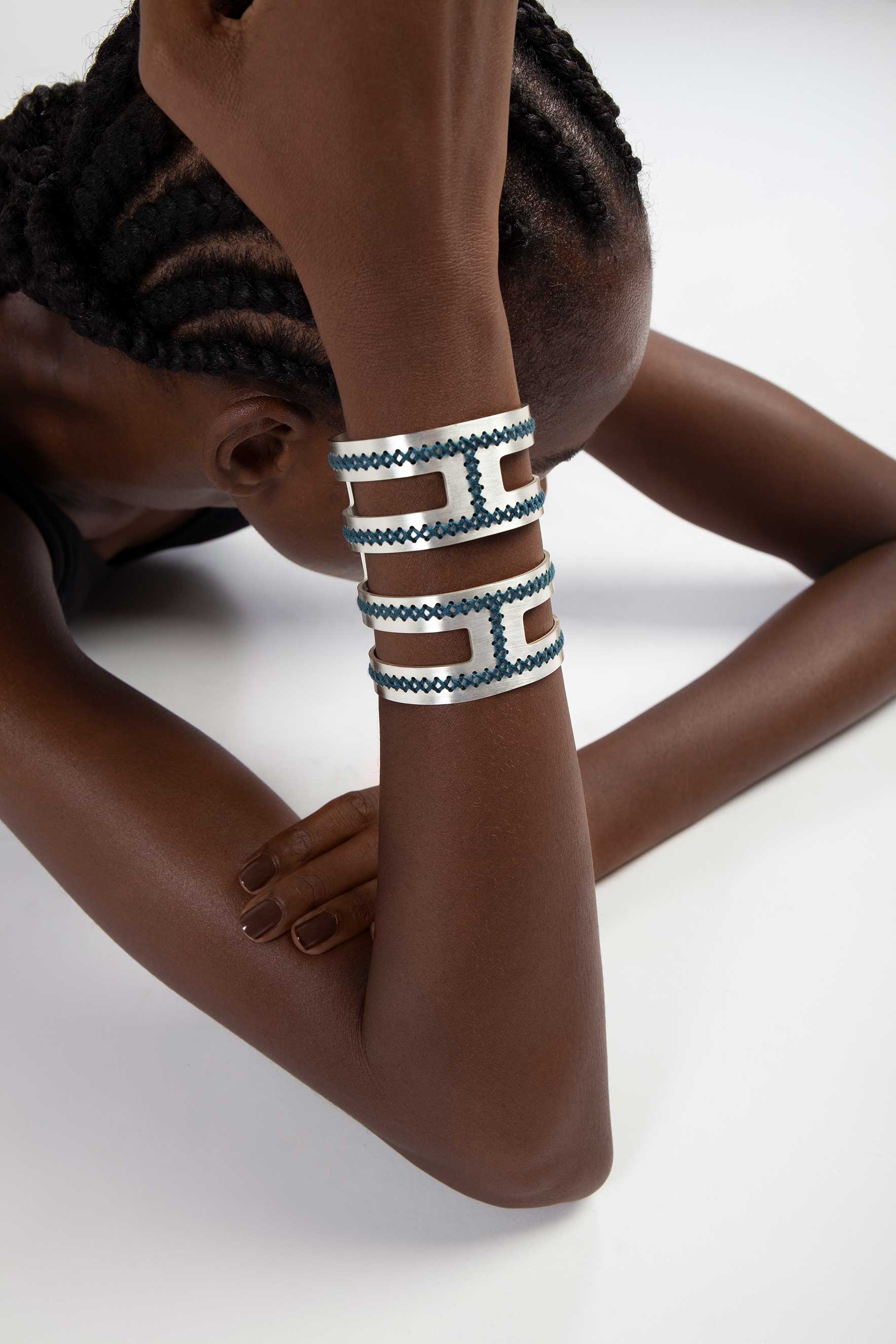 Labyrinth Silver Cuff - CHARALAMPIA