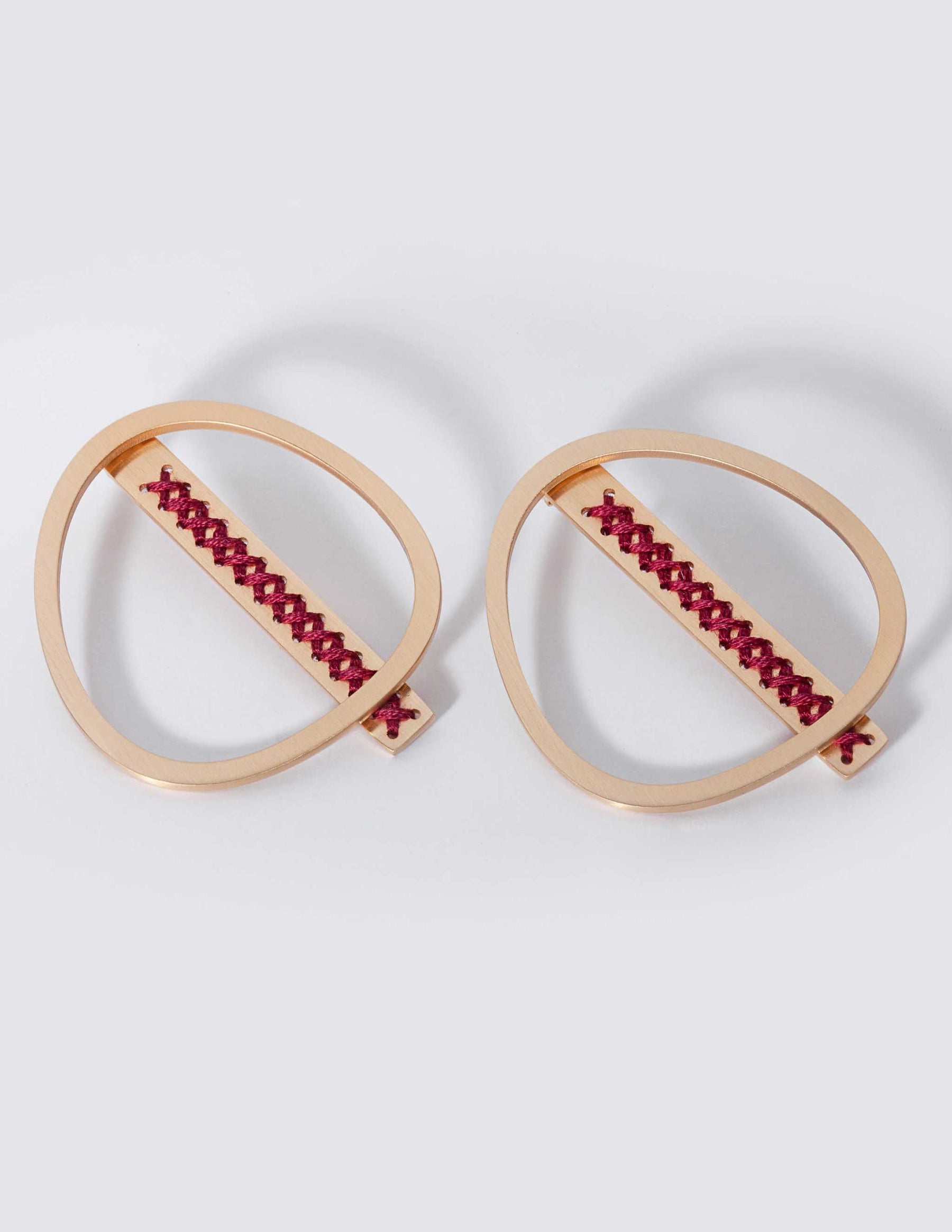 2Way Oval Gold Earrings CHARALAMPIA