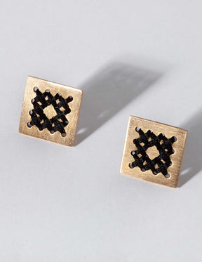 Fry Gold Stud Earrings - CHARALAMPIA
