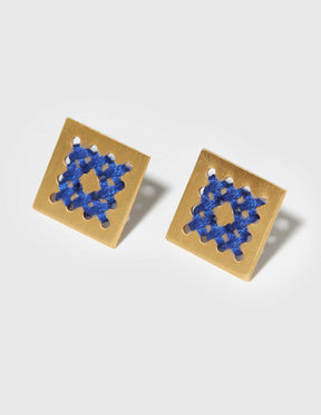 Fry Gold Stud Earrings - CHARALAMPIA