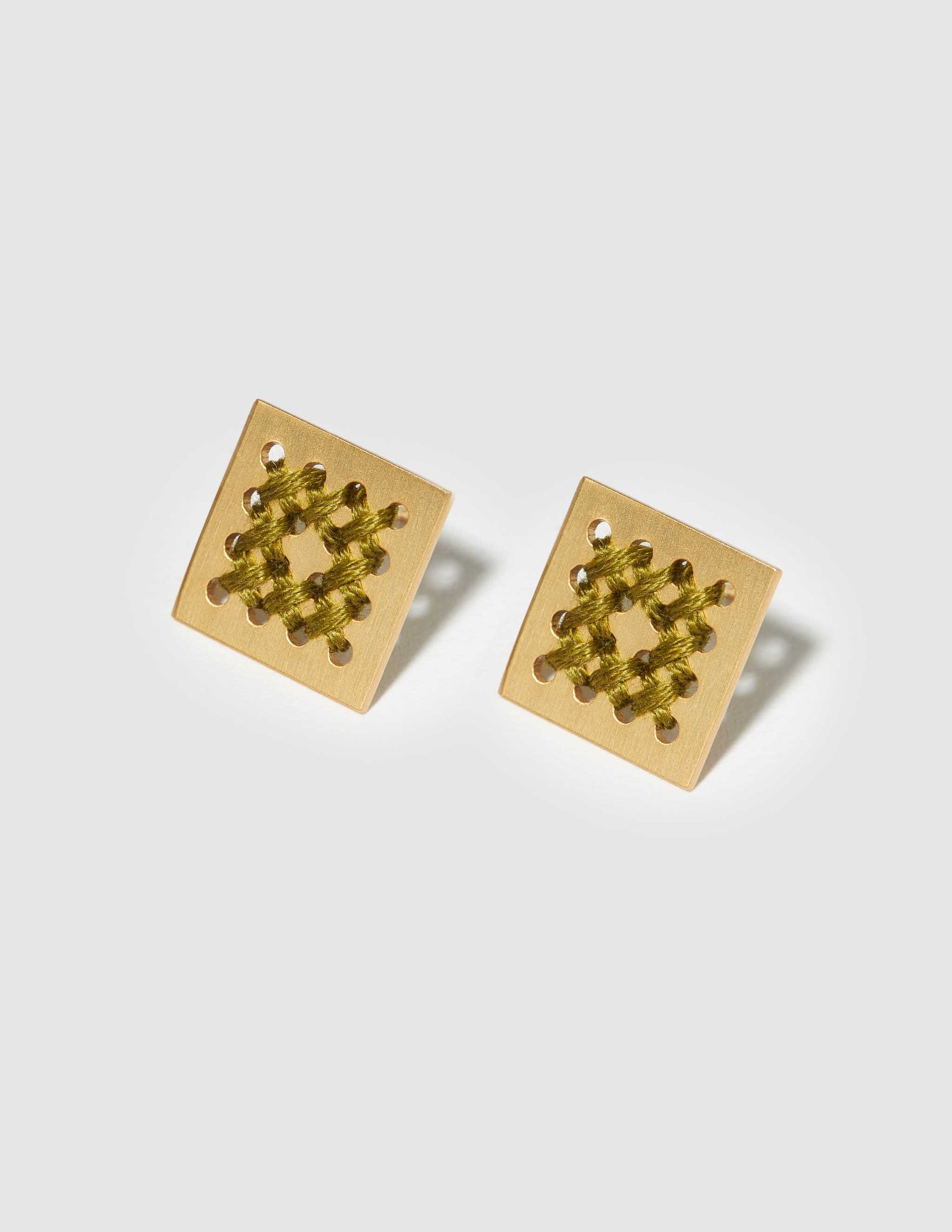 Fry Gold Stud Earrings - CHARALAMPIA